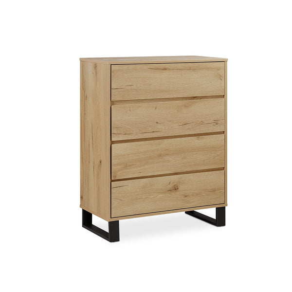 Frohna Tallboy 4 Drawer Chest Dresser - Oak