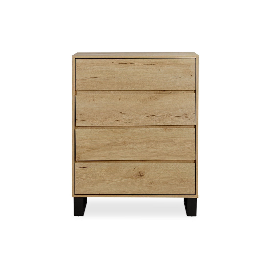 Frohna Tallboy 4 Drawer Chest Dresser - Oak