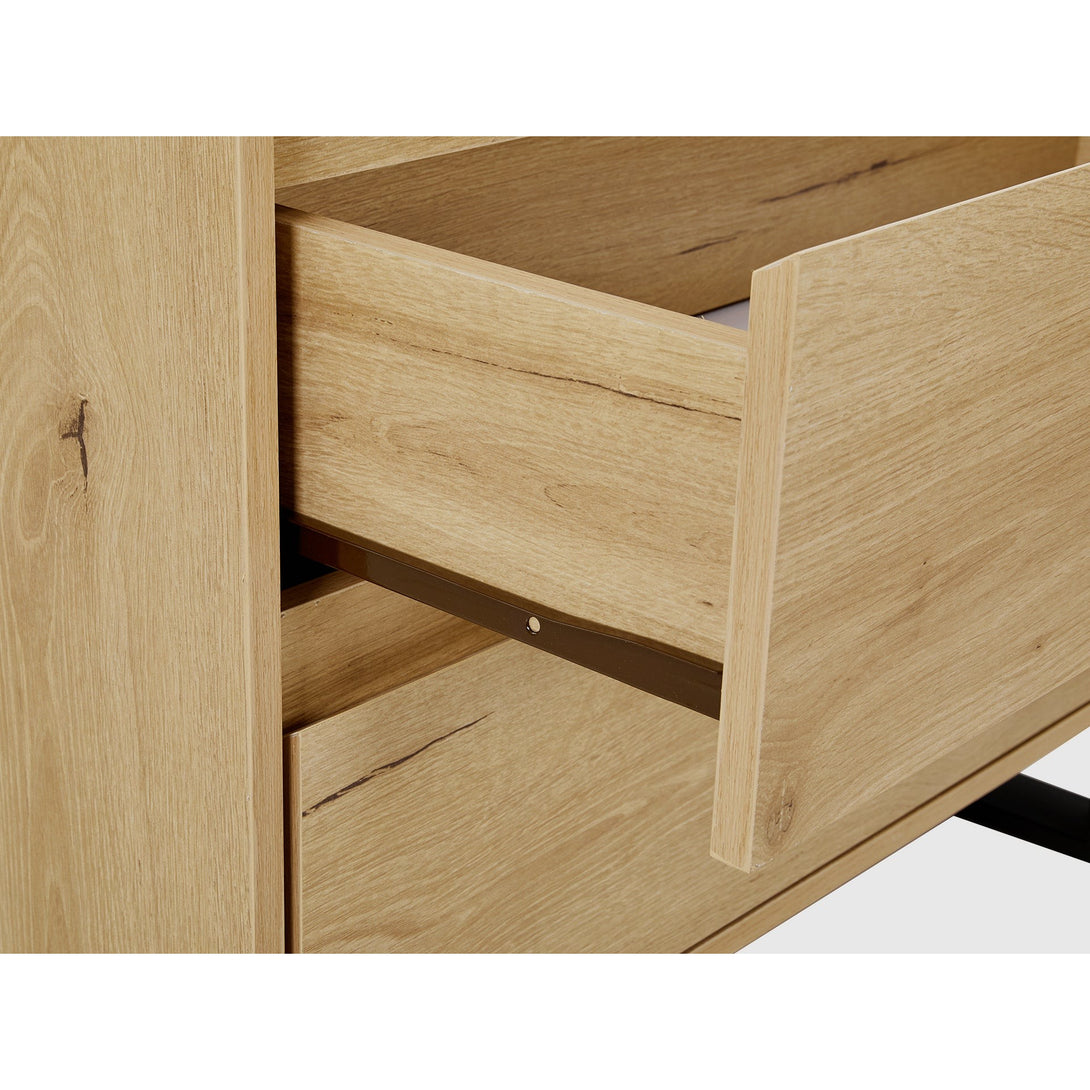 Frohna Tallboy 4 Drawer Chest Dresser - Oak