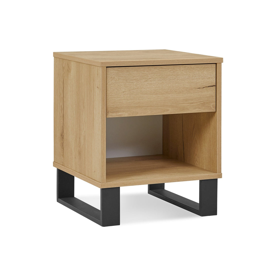 Frohna Wooden Bedside Table Nightstand - Oak