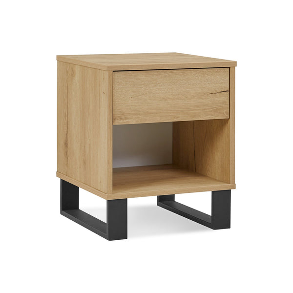 Frohna Wooden Bedside Table Nightstand - Oak