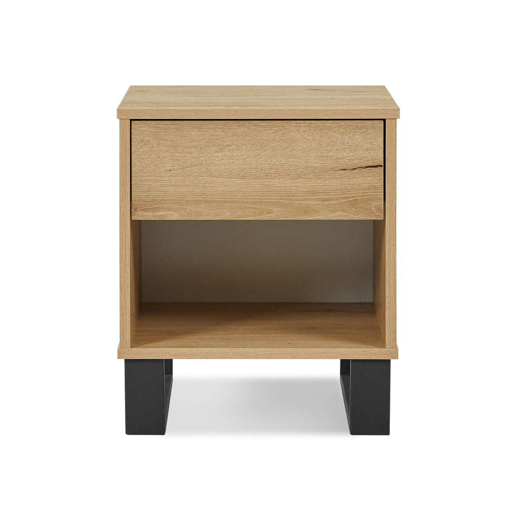 Frohna Wooden Bedside Table Nightstand - Oak