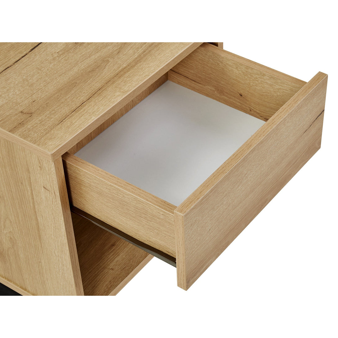 Frohna Wooden Bedside Table Nightstand - Oak