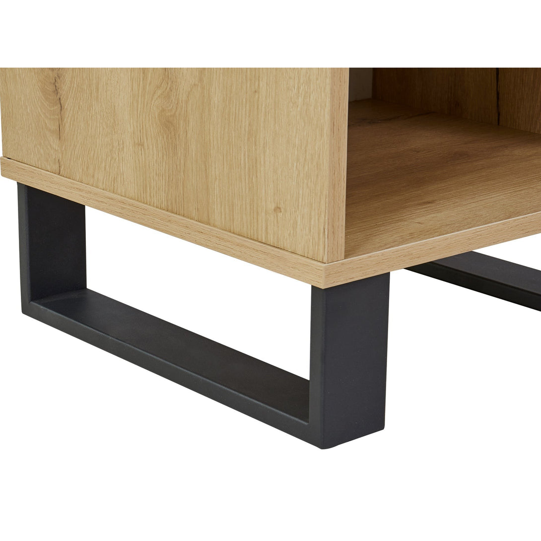 Frohna Wooden Bedside Table Nightstand - Oak