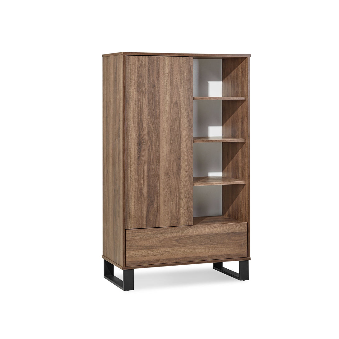 Frohna Bookshelf Cabinet with Drawer - Walnut