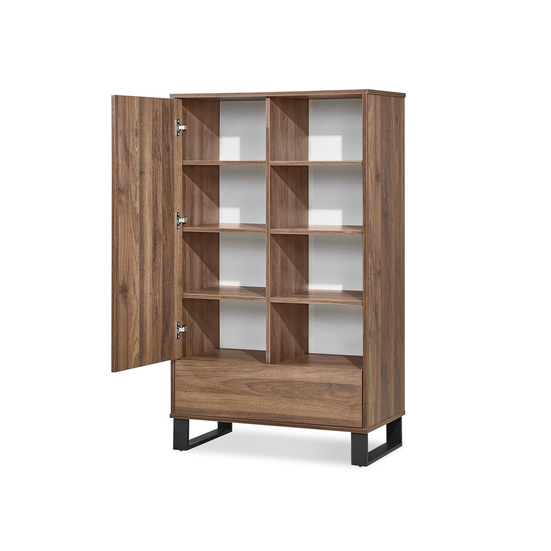 Frohna Bookshelf Cabinet with Drawer - Walnut