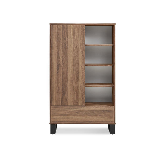 Frohna Bookshelf Cabinet with Drawer - Walnut