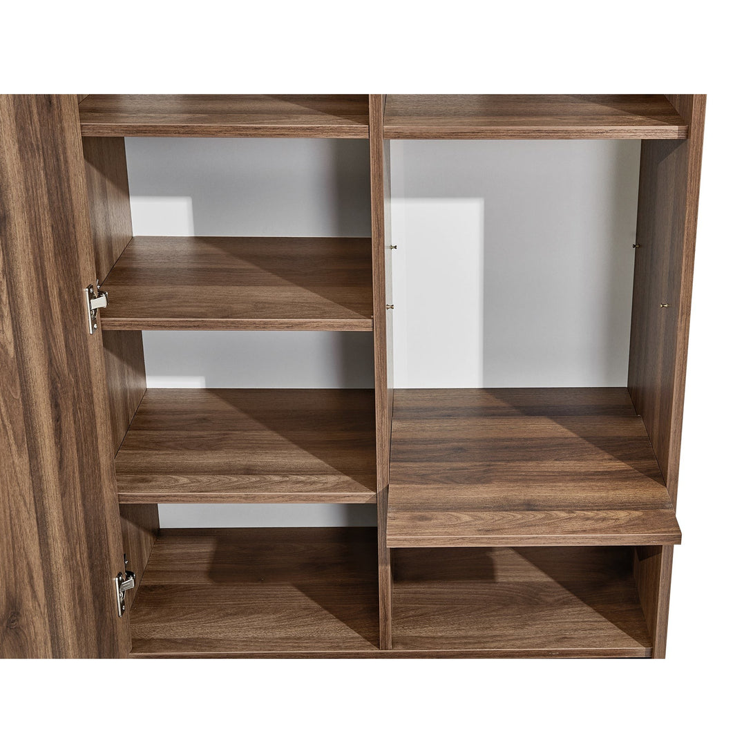 Frohna Bookshelf Cabinet with Drawer - Walnut