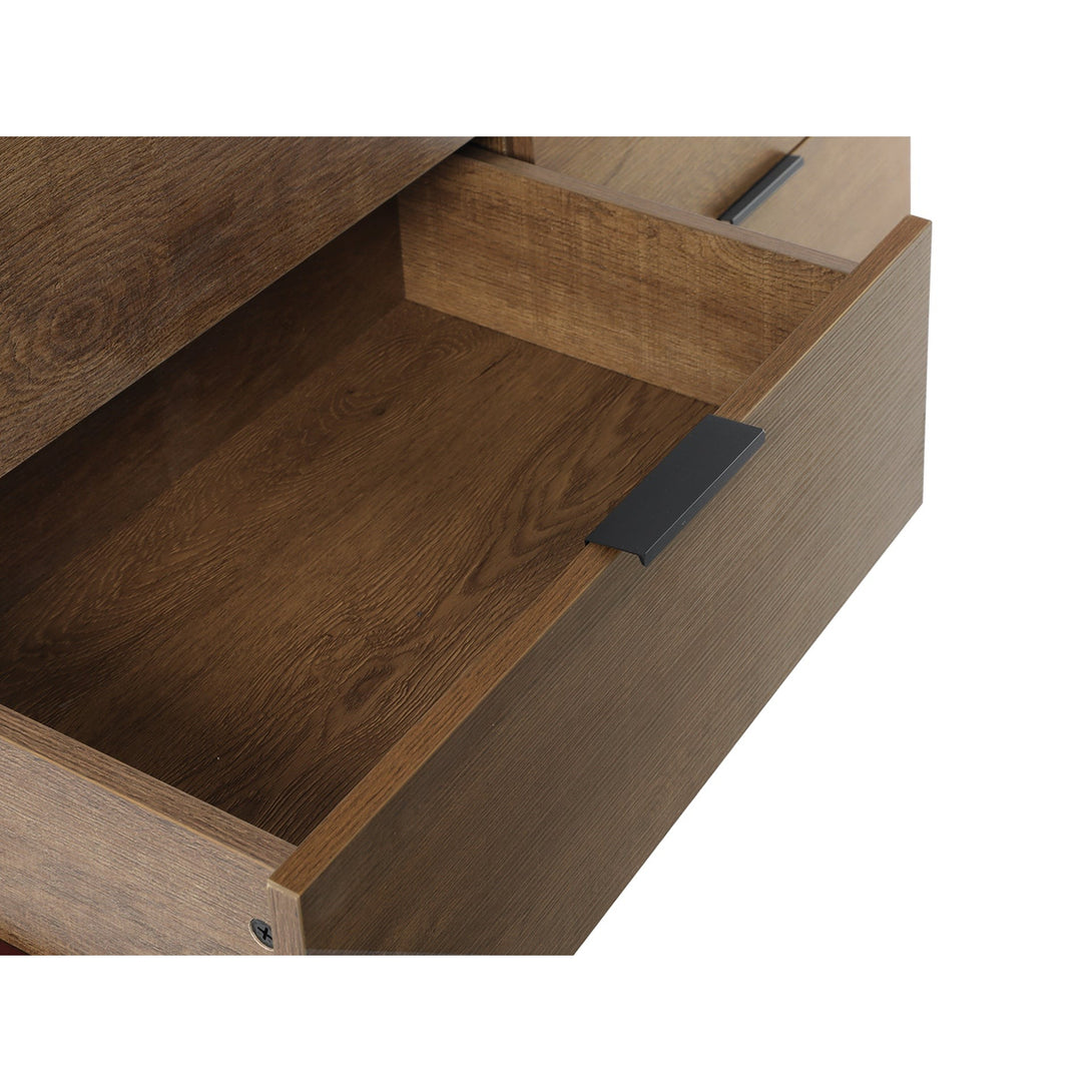 Ocala Low Boy 6 Drawer Chest Dresser - Walnut