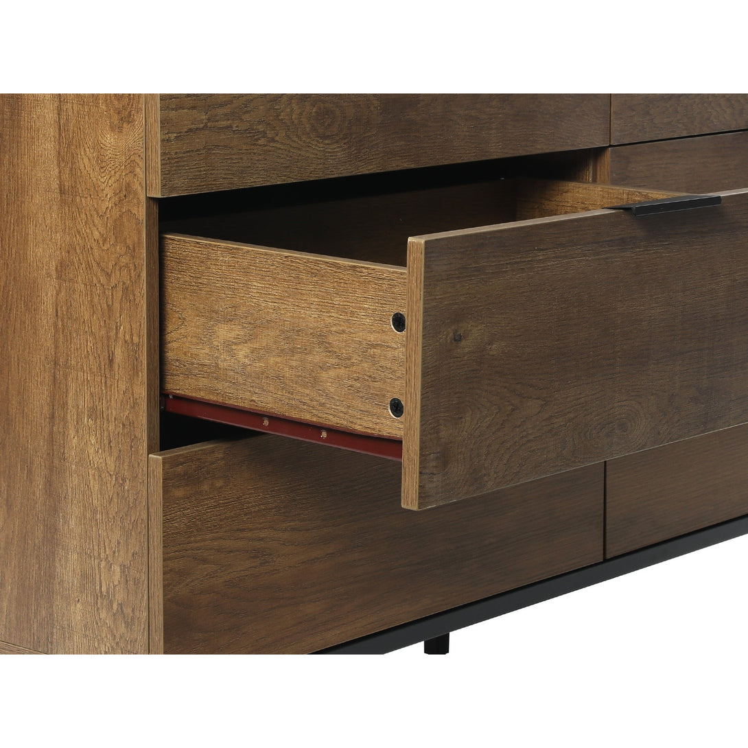 Ocala Low Boy 6 Drawer Chest Dresser - Walnut