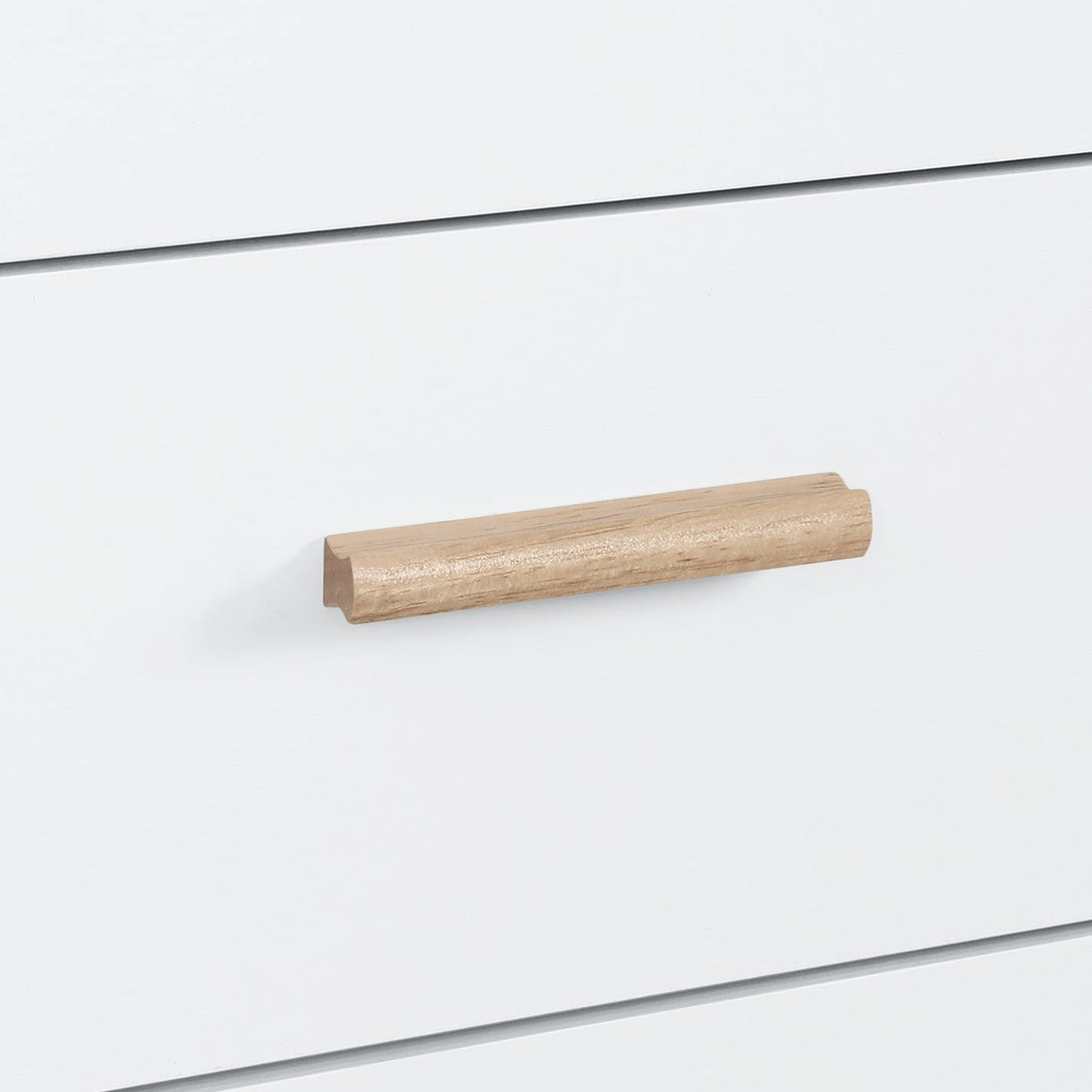 Alton Tallboy 6 Drawers - Natural + White