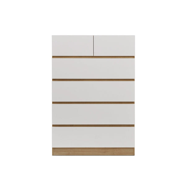 Harris 6 Drawers Tallboy - Oak + White