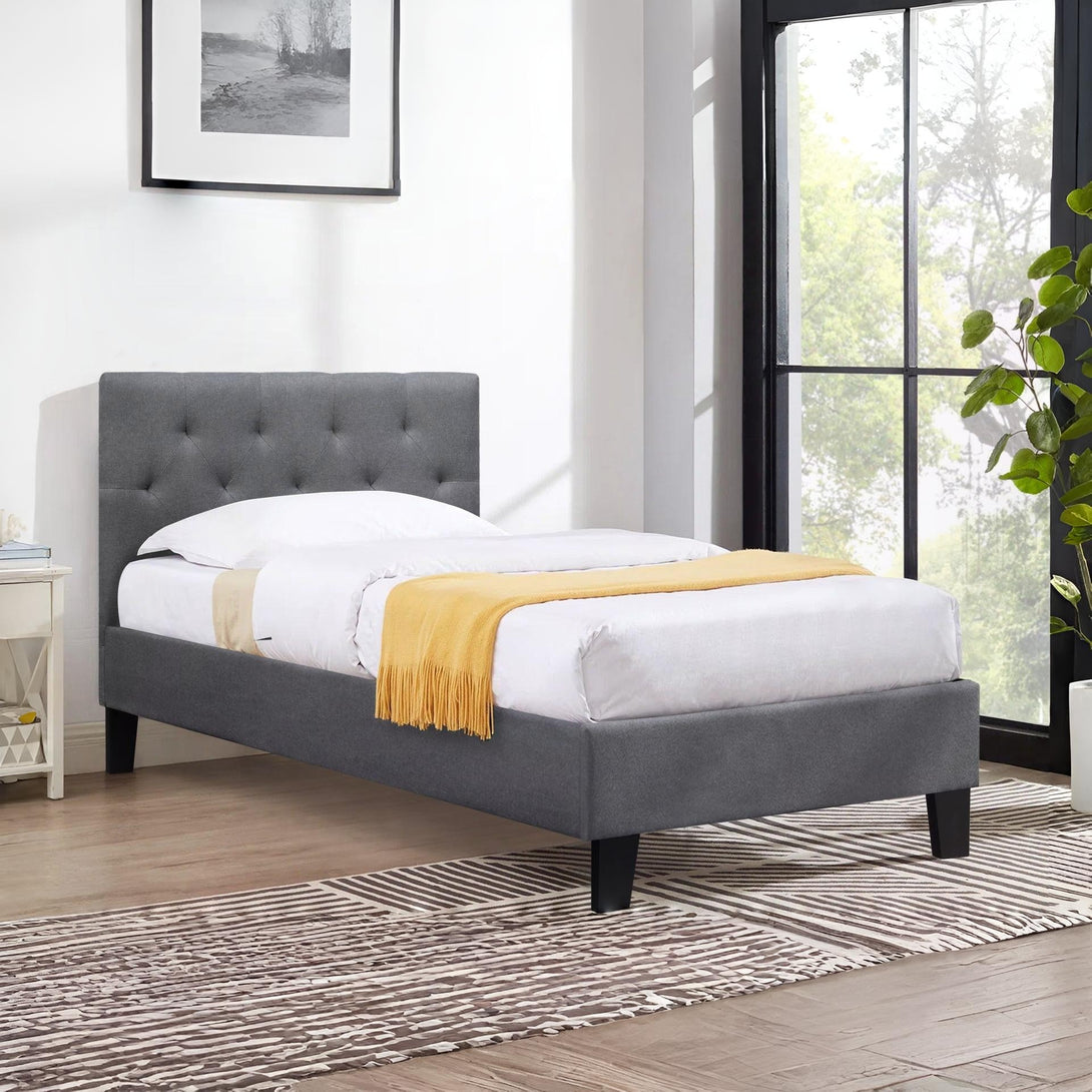 Blane Single Bed Frame - Dark Grey