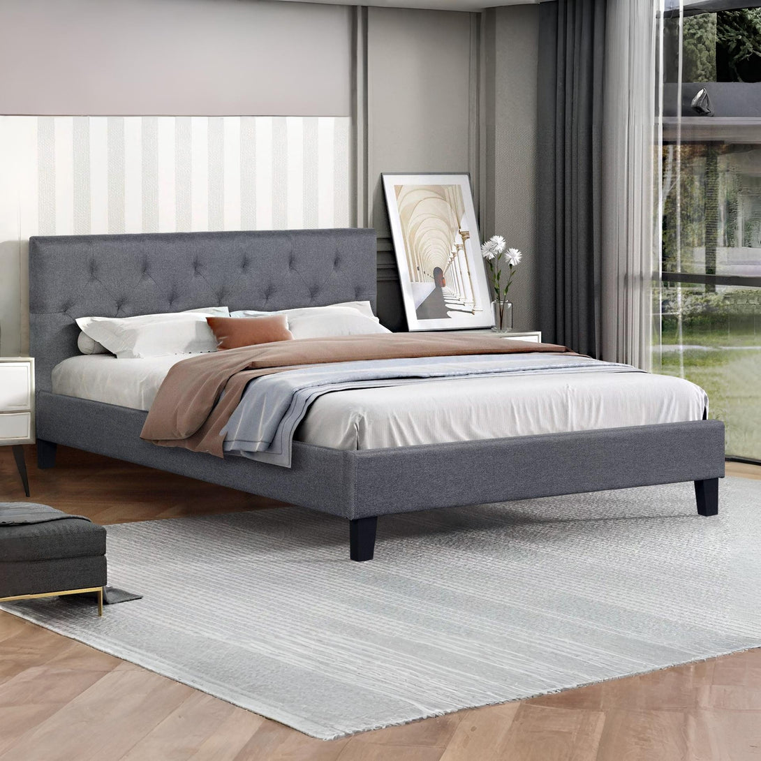 Blane Double Bed Frame - Dark Grey