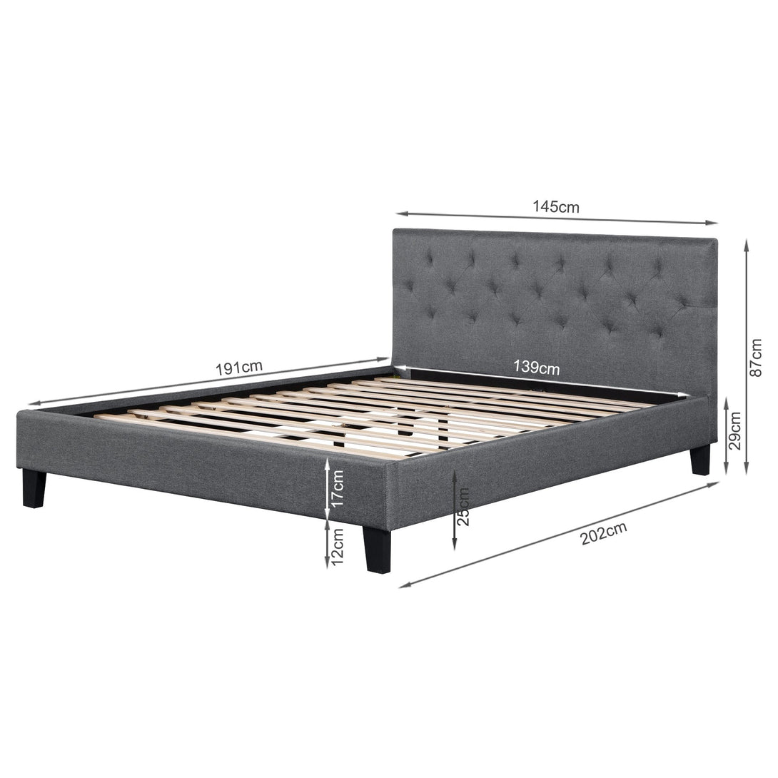 Blane Double Bed Frame - Dark Grey
