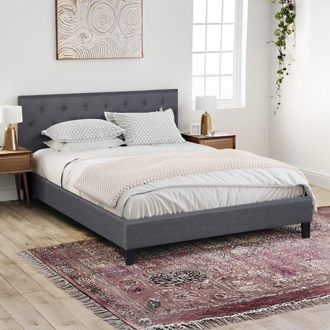 Blane Queen Bed Frame - Dark Grey