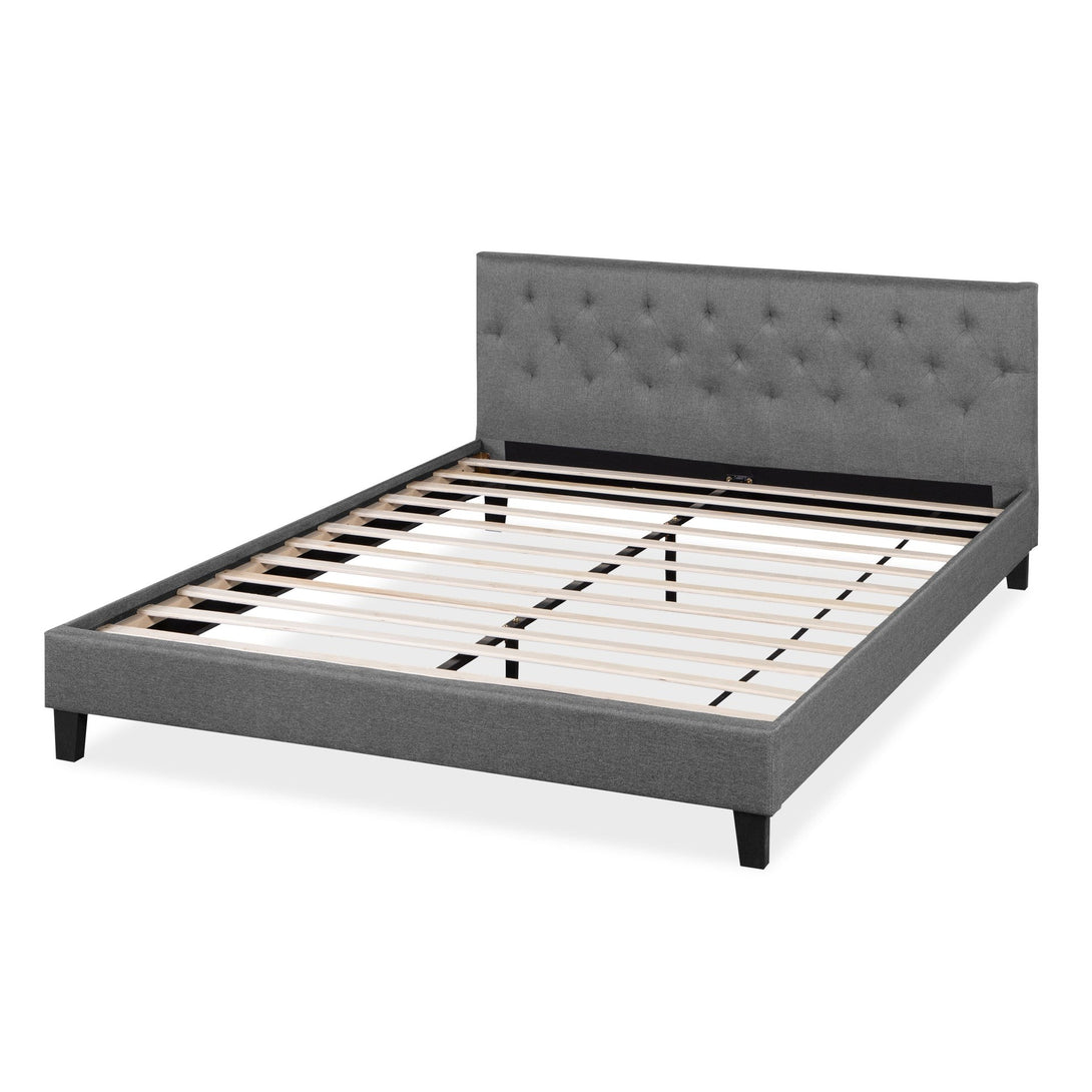 Blane King Bed Frame - Dark Grey