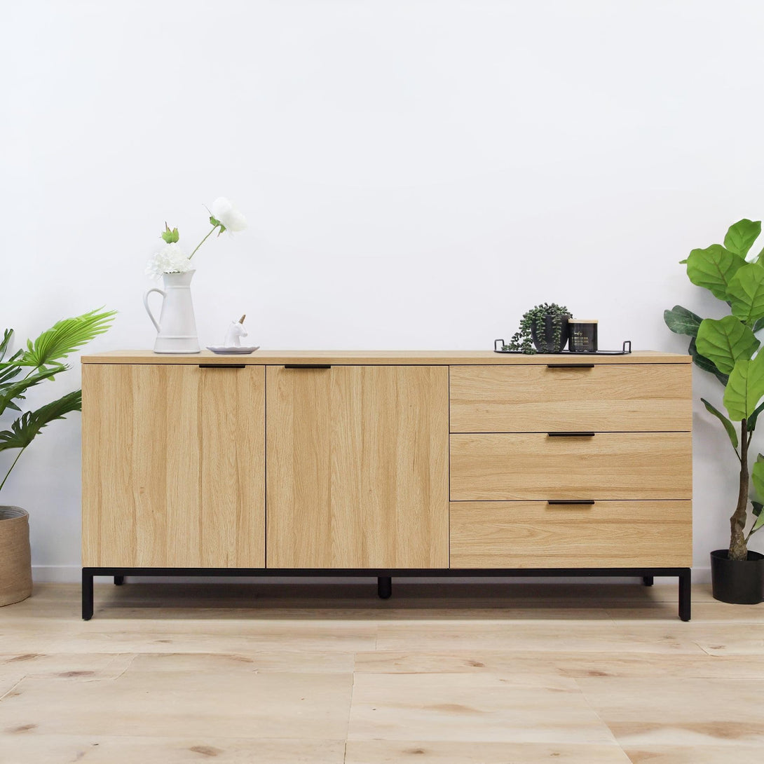 Ocala Sideboard Buffet Table with Drawer - Oak
