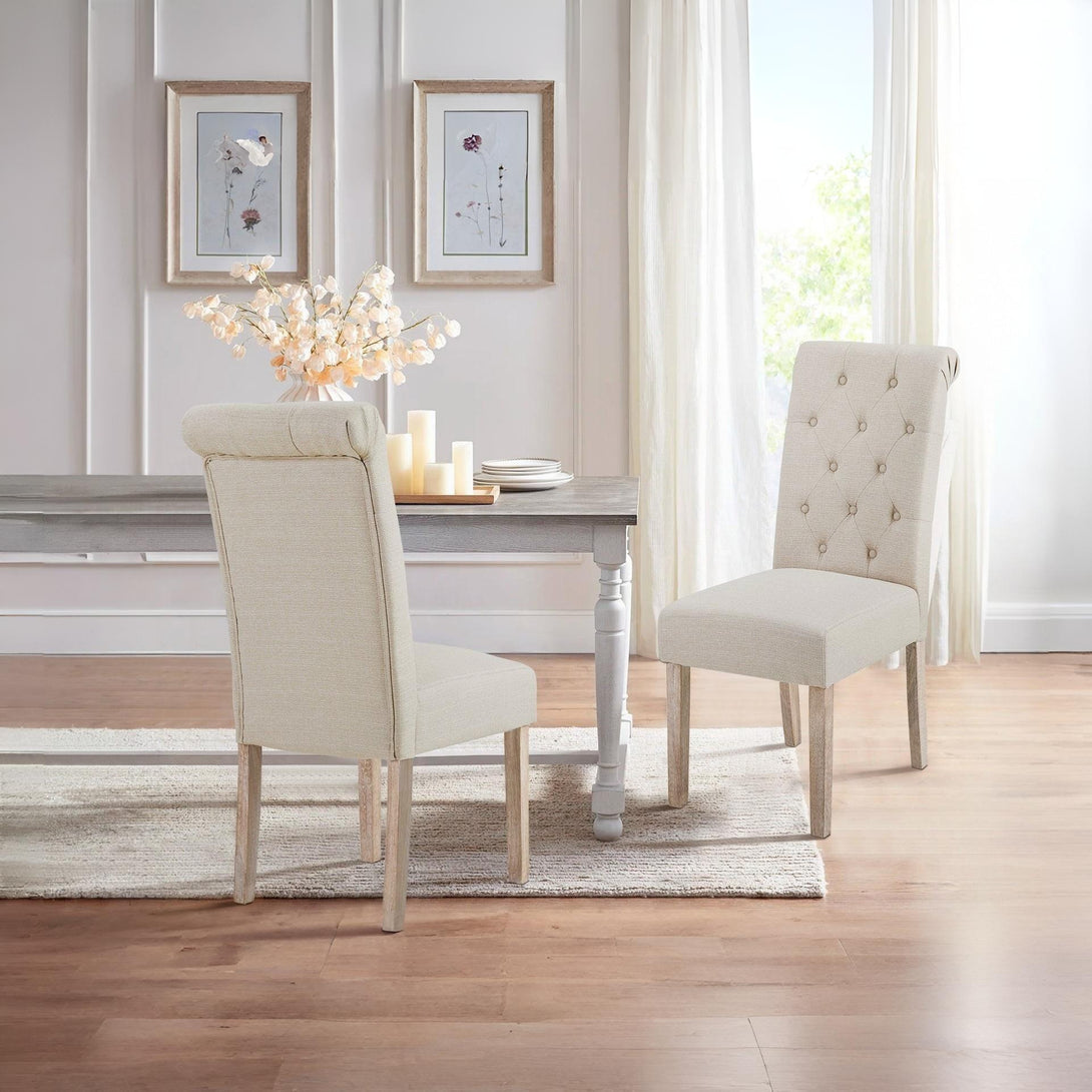 Zoey Upholstered Dining Chair - Set of 2 - Beige
