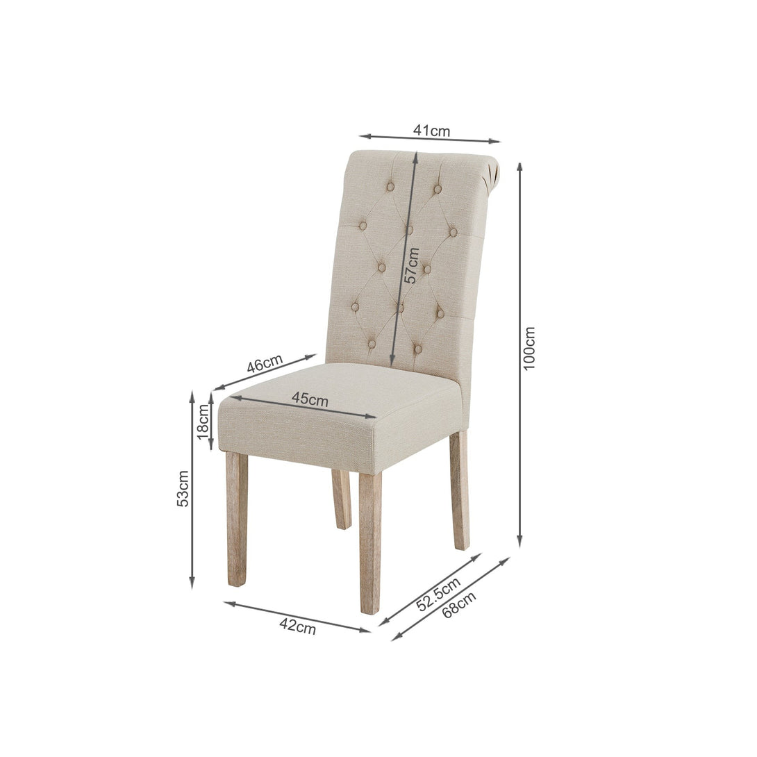 Zoey Upholstered Dining Chair - Set of 2 - Beige