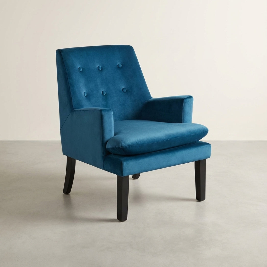Mila Velvet Arm Chair - Blue