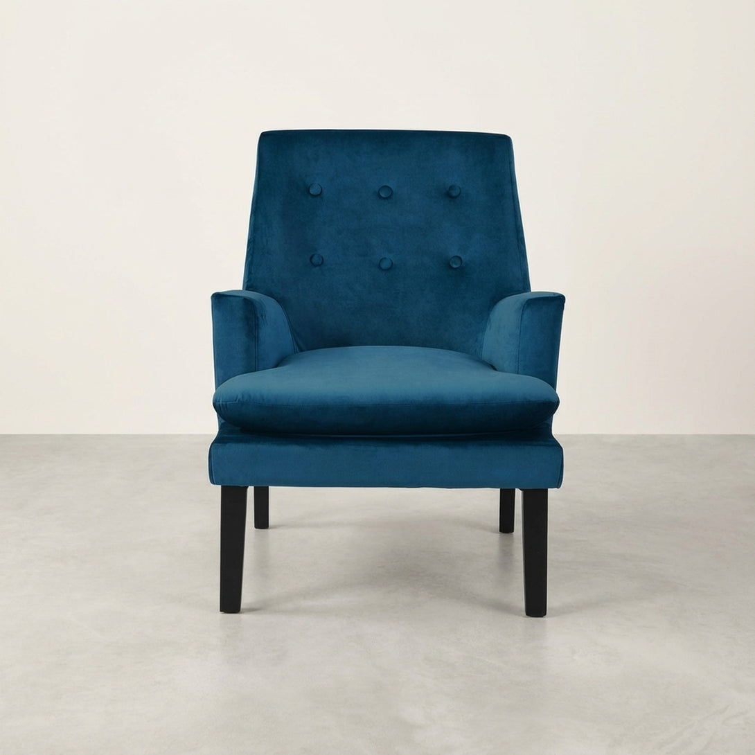 Mila Velvet Arm Chair - Blue