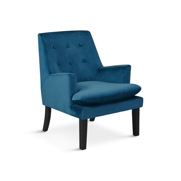 Mila Velvet Arm Chair - Blue