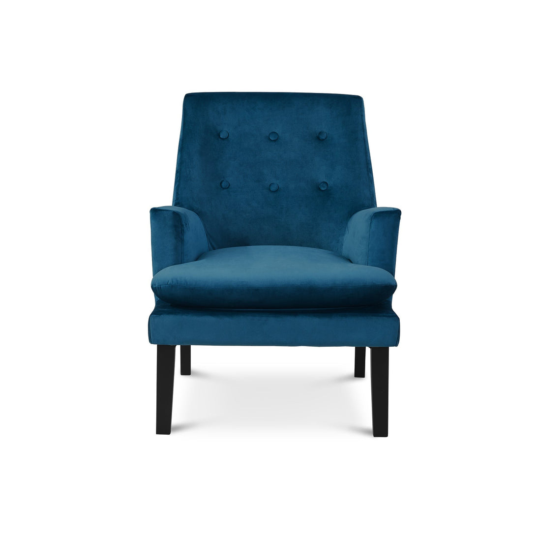 Mila Velvet Arm Chair - Blue