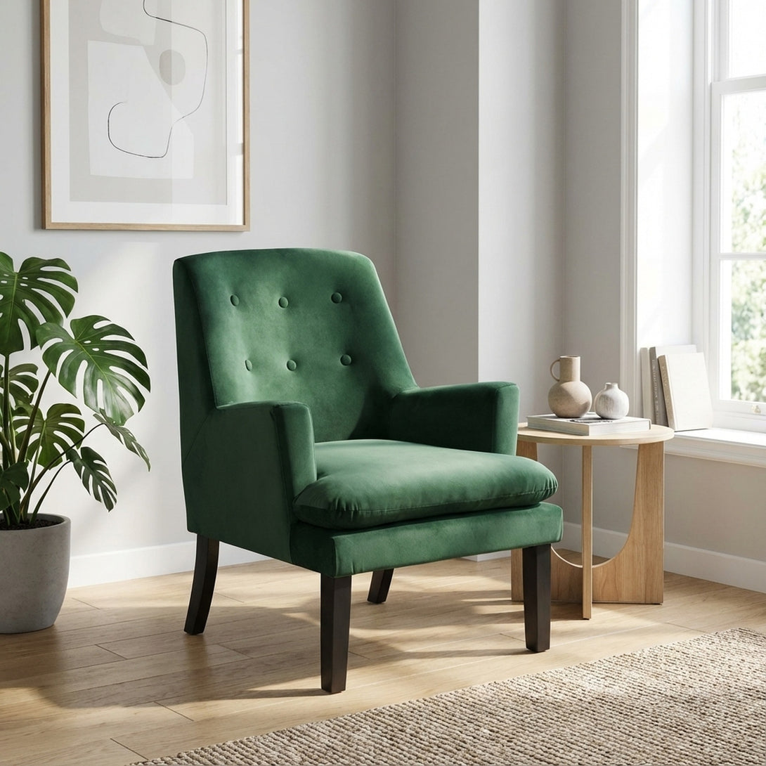 Mila Velvet Arm Chair - Green