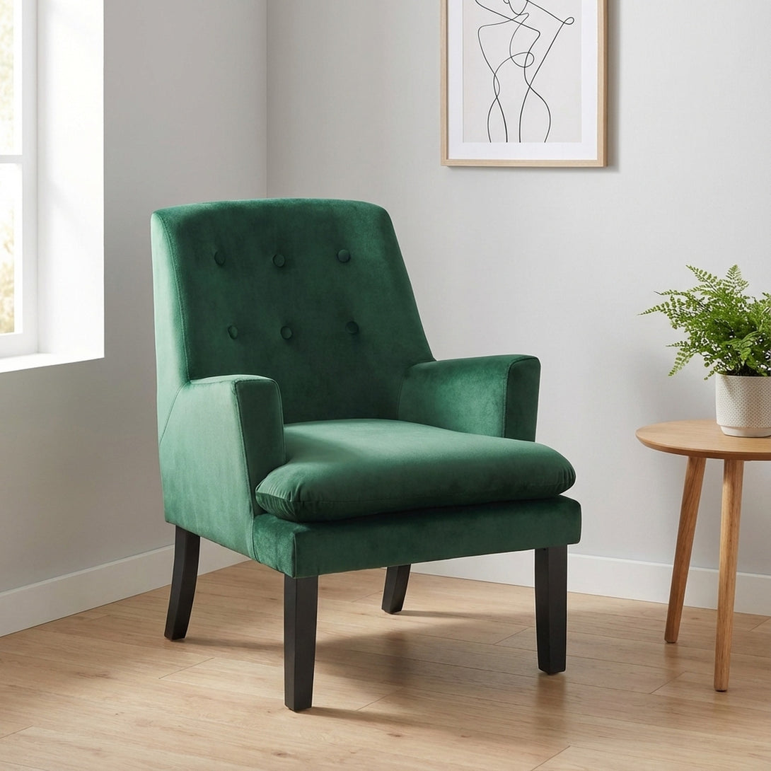 Mila Velvet Arm Chair - Green