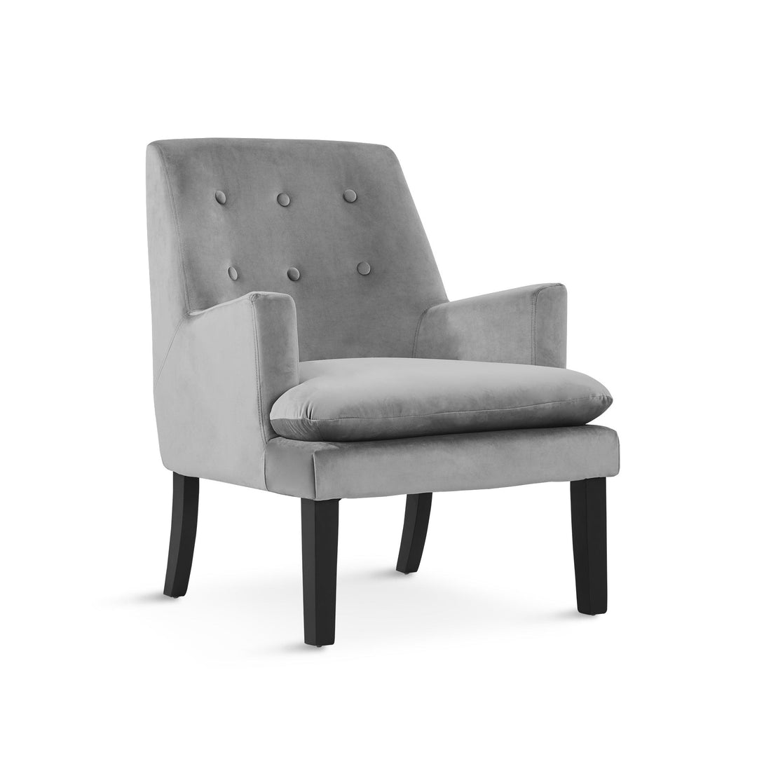 Mila Velvet Arm Chair - Grey