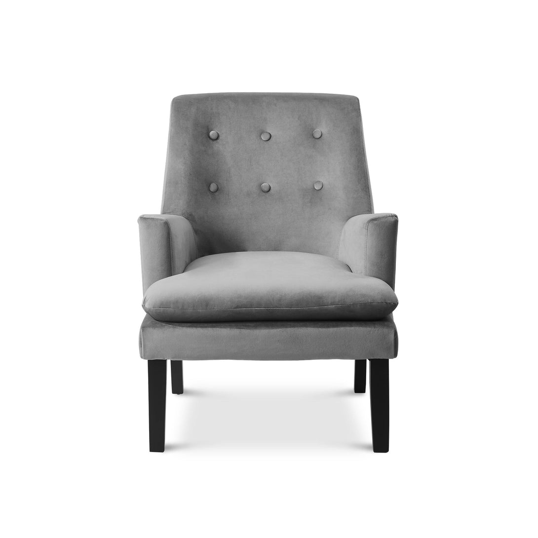 Mila Velvet Arm Chair - Grey