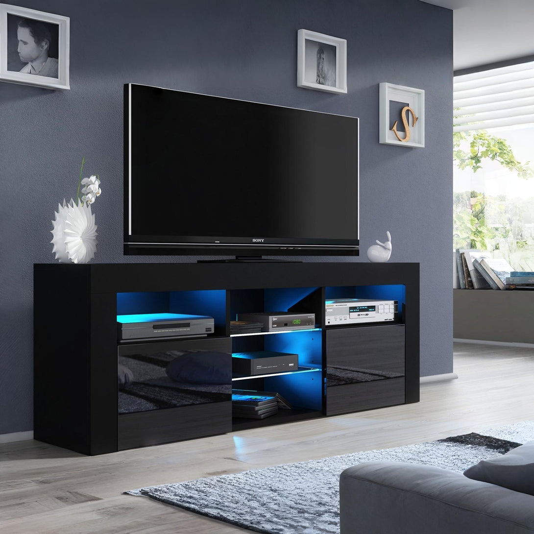 Atka 1.45m LED Entertainment Unit - Black