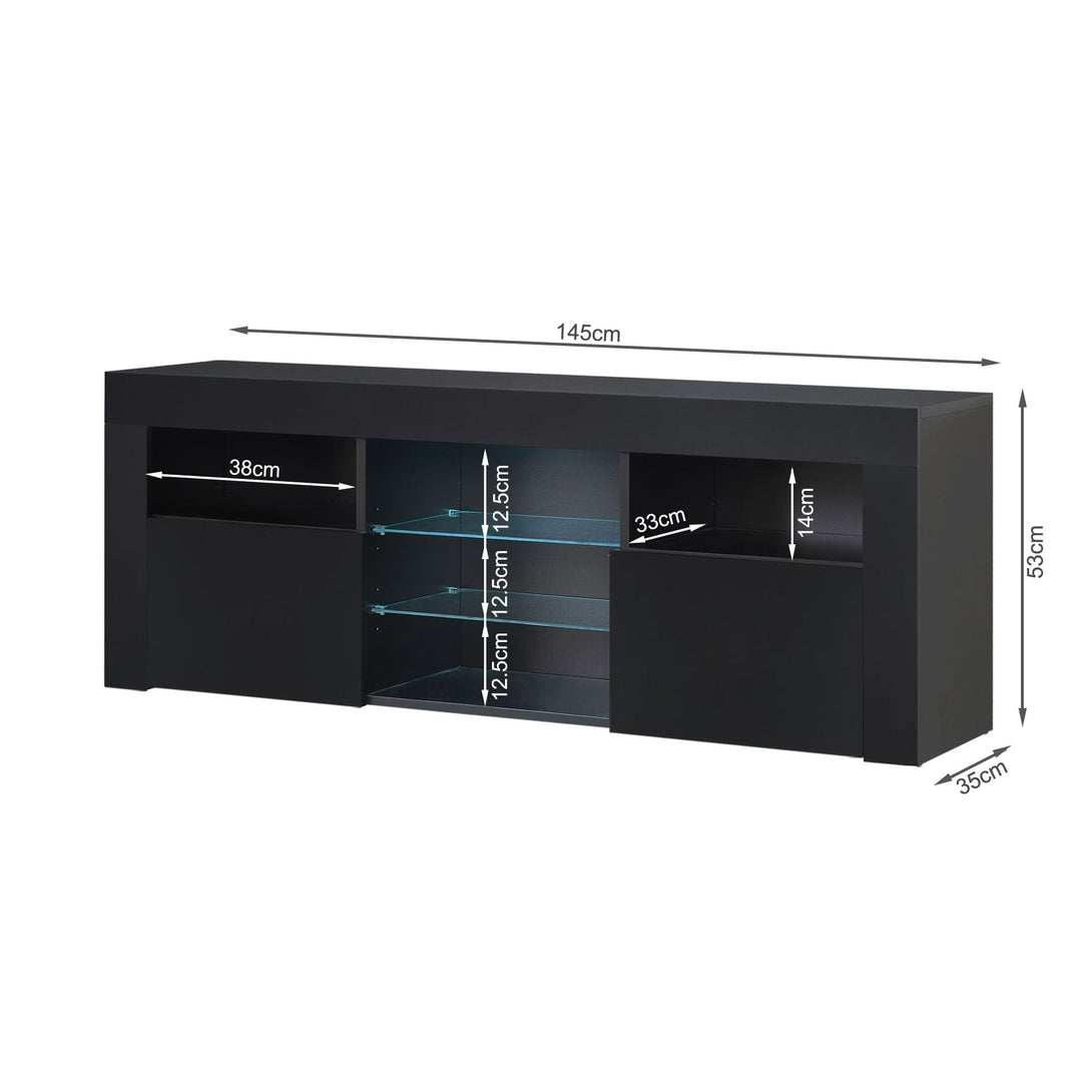 Atka 1.45m LED Entertainment Unit - Black