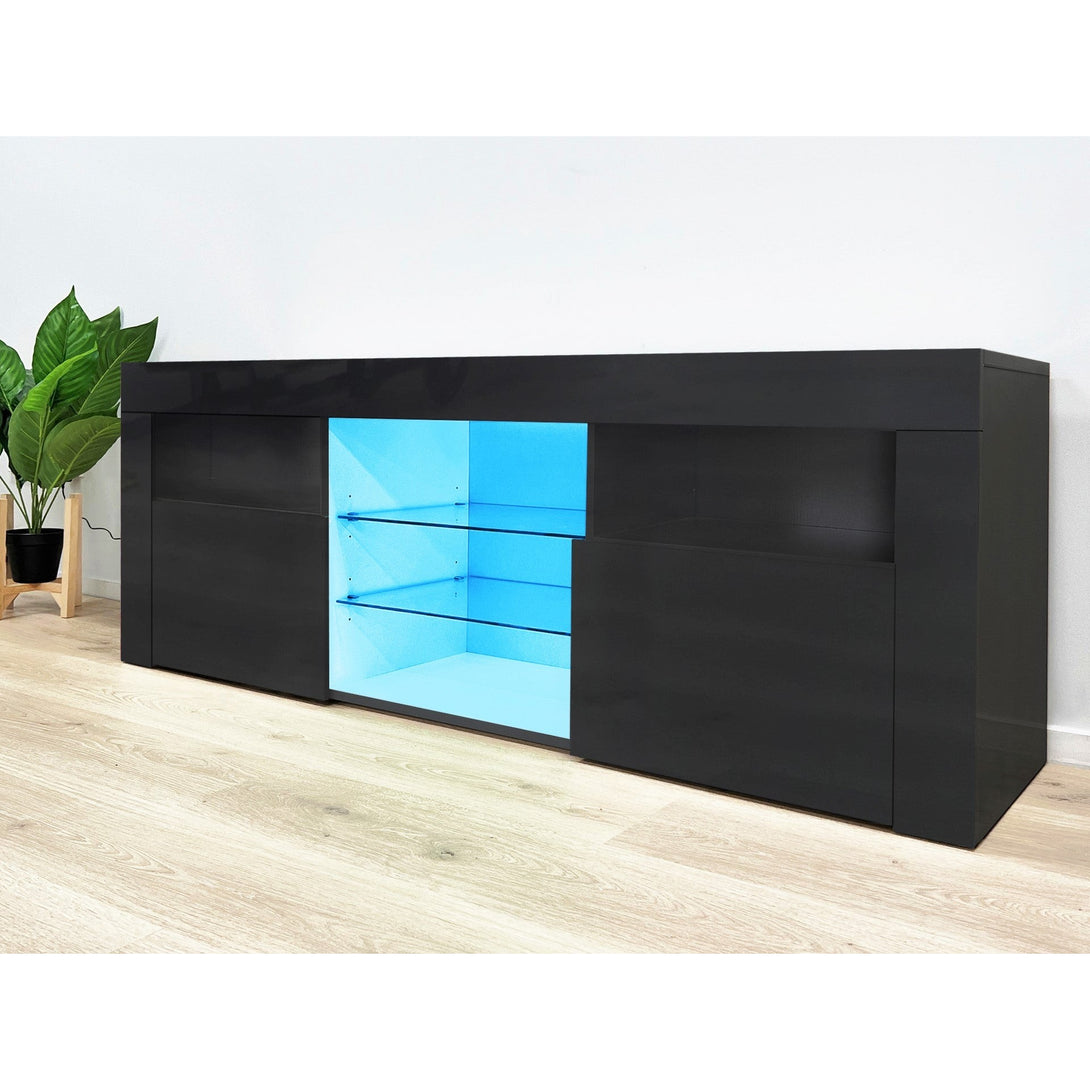 Atka 1.45m LED Entertainment Unit - Black