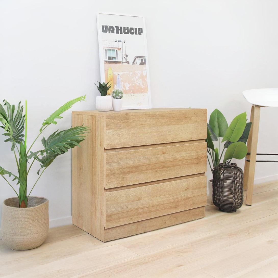 Harris 3 Drawers Tallboy - Oak