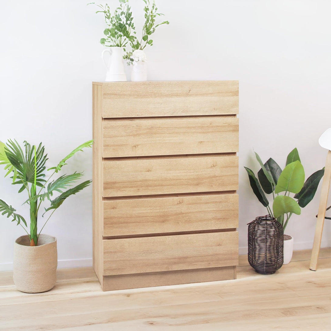 Harris 5 Drawers Tallboy - Oak