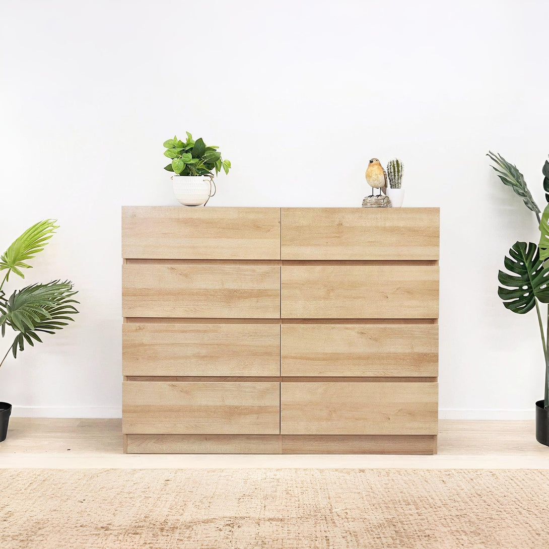 Harris 8 Drawers Low Boy - Oak