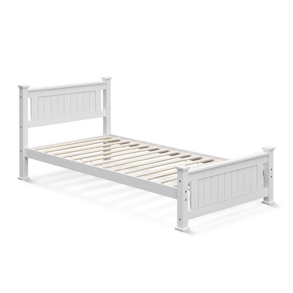 Davraz Single Wooden Bed Frame - White