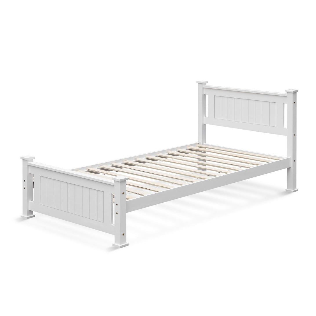Davraz Single Wooden Bed Frame - White