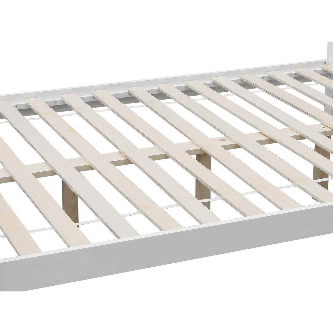 Davraz King Single Wooden Bed Frame - White