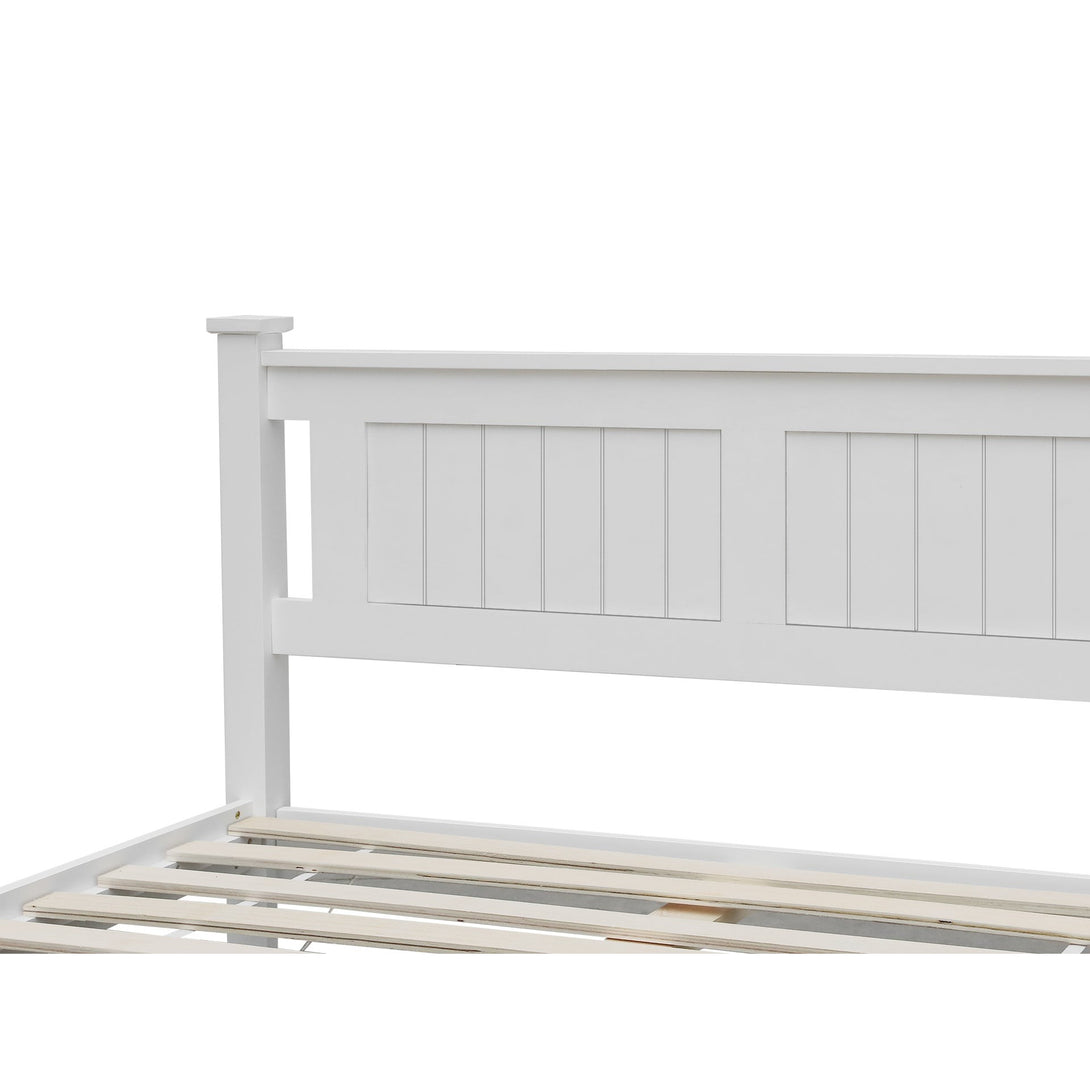 Davraz King Single Wooden Bed Frame - White