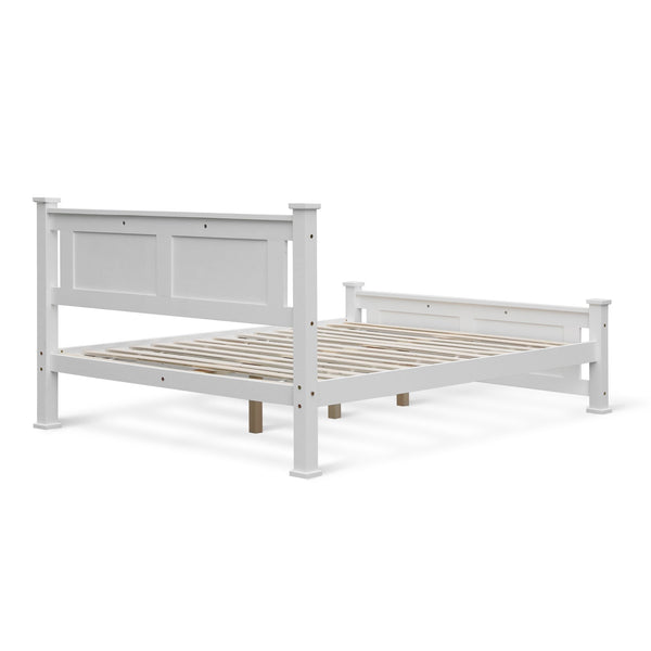 Davraz Double Wooden Bed Frame - White