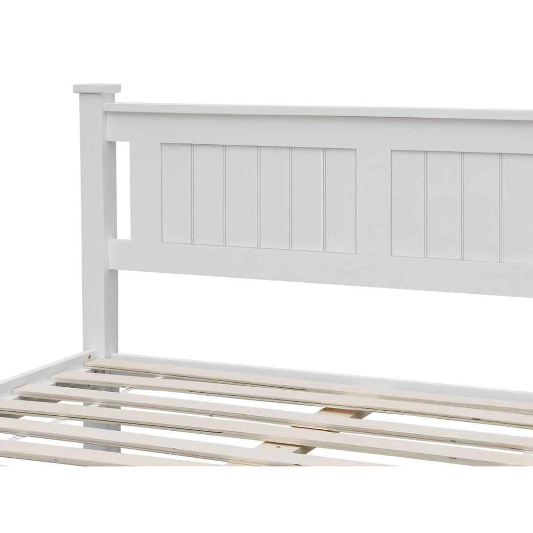 Davraz Double Wooden Bed Frame - White