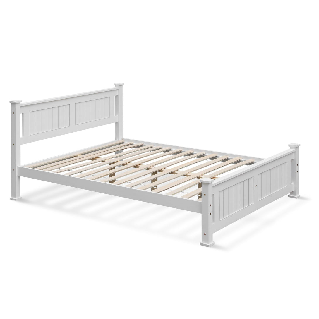 Davraz Queen Wooden Bed Frame - White