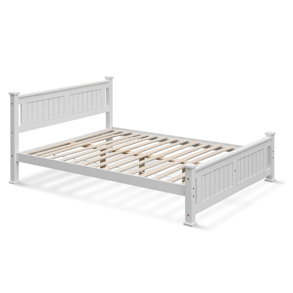 Davraz Queen Wooden Bed Frame - White