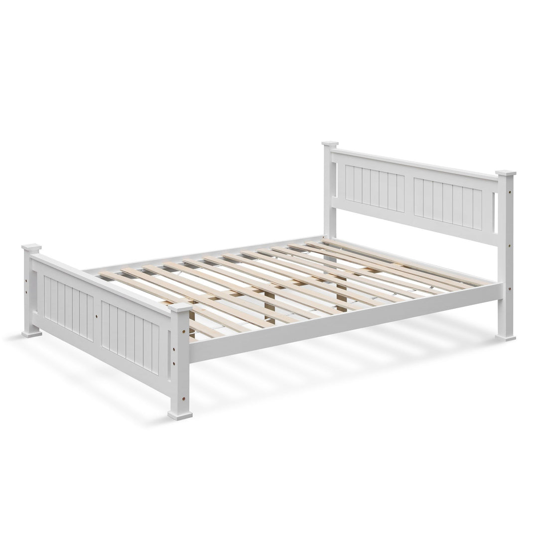 Davraz Queen Wooden Bed Frame - White