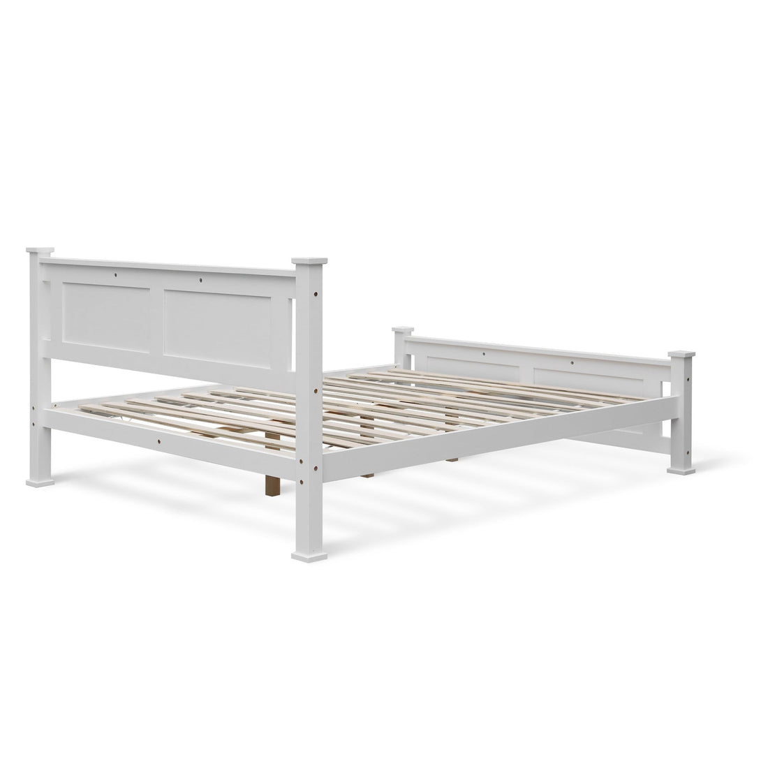 Davraz Queen Wooden Bed Frame - White