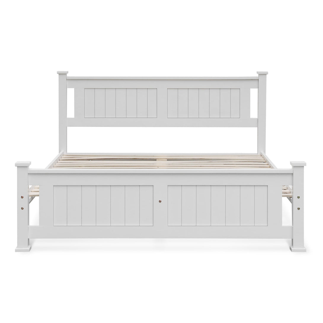 Davraz Queen Wooden Bed Frame - White