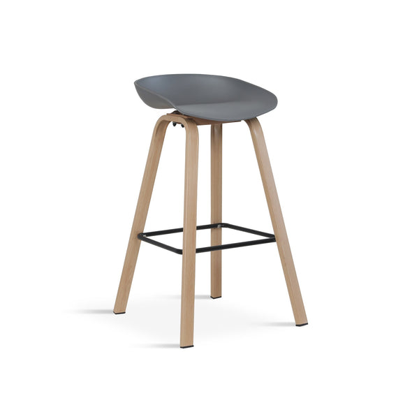 Kai Bar Stool Metal Barstool 75cm - Grey